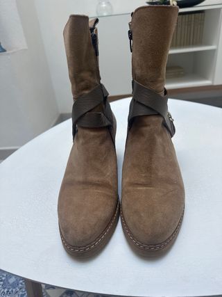 Botines beige/marrón mujer