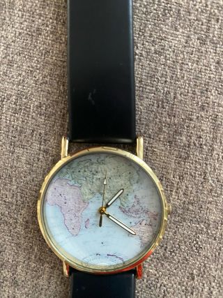 Orologio Unisex con Planisfero - Nero/Oro