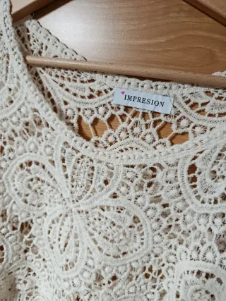 Chaleco de encaje blanco talla única