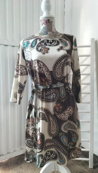 Vestido estampado paisley algodón