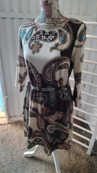 Vestido estampado paisley algodón