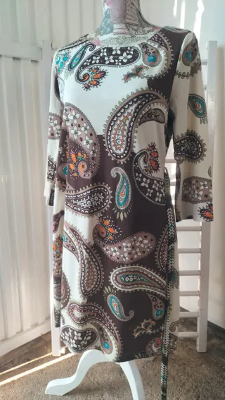 Vestido estampado paisley algodón