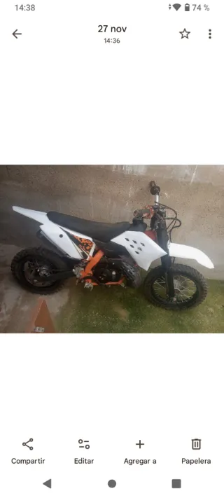 Moto de crros de niño de 50