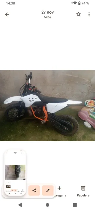 Moto de crros de niño de 50