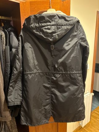Gabardina negra forro polar desmontable Larg 83 cm