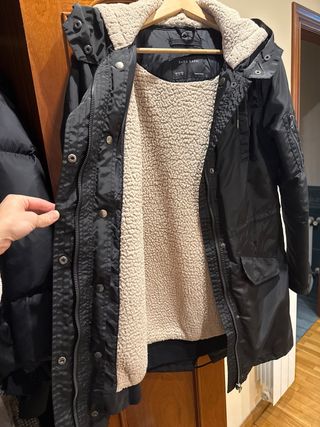 Gabardina negra forro polar desmontable Larg 83 cm