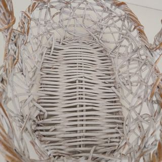 Cesto in legno intrecciato a mano vintage