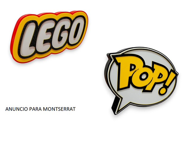 Cartel LEGO y Funko Pop