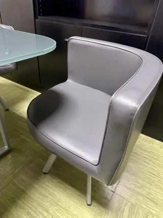 Mesa Comedor/Oficina Cristal y Cuero