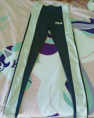 Mallas Fila niña verde y blanco