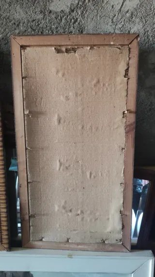 Cuadro antiguo mujer con flores