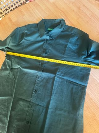 Camisa Benetton Verde Algodón Talla 44