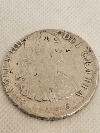 Moneda Carlos III 1796 Plata