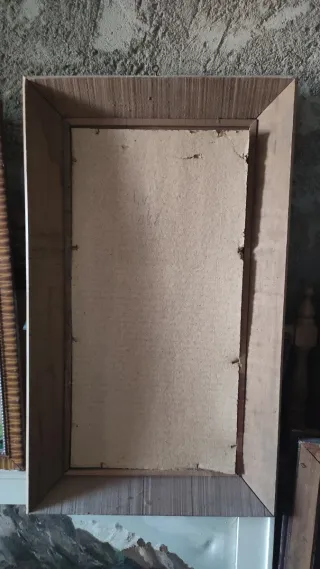 Cuadro antiguo paisaje cisnes