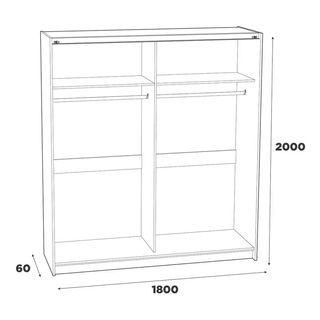 Armario puertas correderas 200x180x60