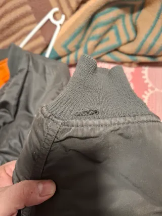 Chaqueta Bomber MA1 verde y Naranja