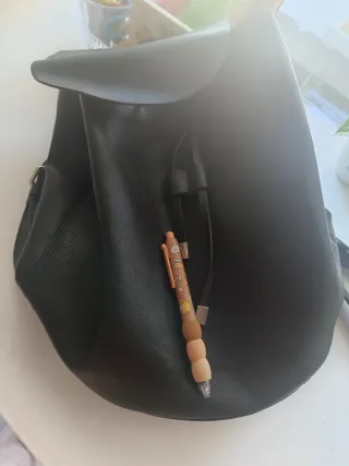 Mochila Zara Negra Cuero