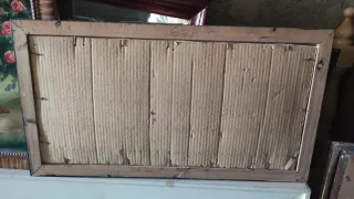 Cuadro antiguo bodegón frutas y flores