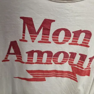 Camiseta manga corta  Mon Amour blanca