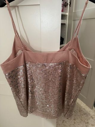 Top lentejuelas rosa y plateado