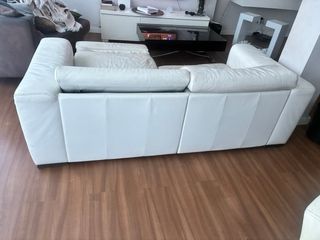 Sofá Natuzzi 3 plazas piel extensible blanco