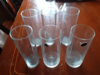 6 Vasos de tubo de cristal