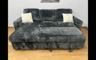 Rebajas Sofá cama gris de pana