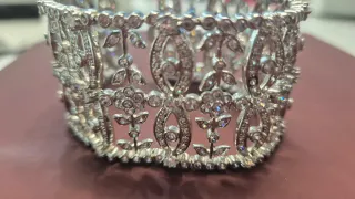 Brazalete Art Decó  de  Plata y cristales