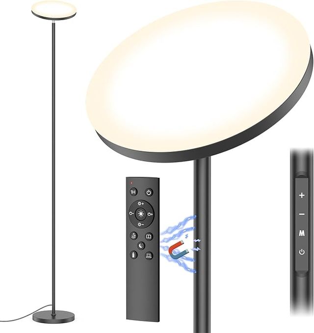 Lámpara de Pie LED Negra y Blanca