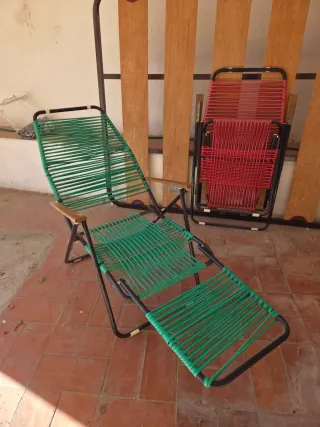 Set di due poltrone scoubidou vintage anni '60