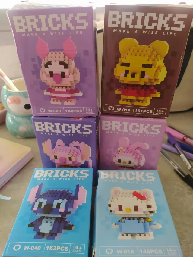 Pack 6 Bloques Construcción Personajes