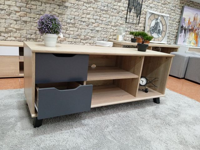 BLACK FRIDAY DE GENIAL MUEBLE DE TV BAJO 2 CAJONES