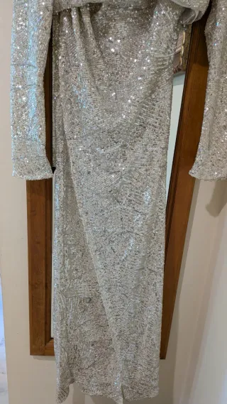 Conjunto de fiesta lentejuelas plateadas