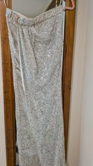 Conjunto de fiesta lentejuelas plateadas