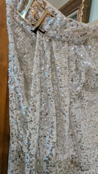 Conjunto de fiesta lentejuelas plateadas