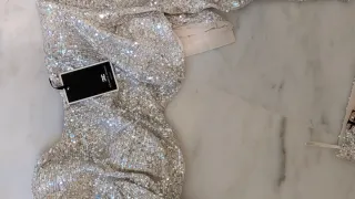 Conjunto de fiesta lentejuelas plateadas