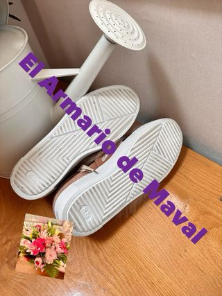 Zapatillas Belle Vie Beige/Rosa Pompón