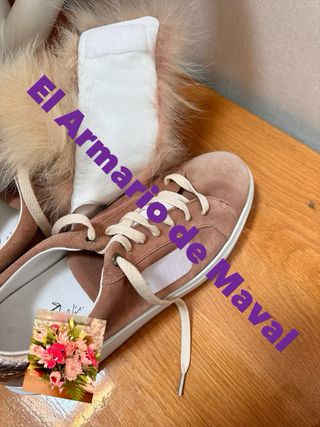 Zapatillas Belle Vie Beige/Rosa Pompón