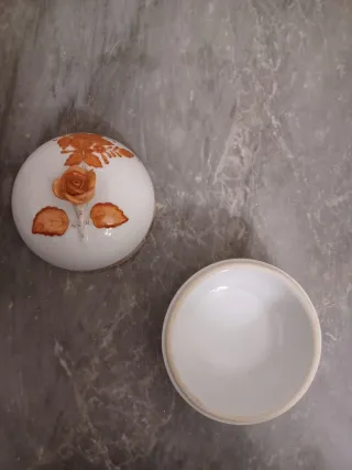 Herend porcellana decorata fiore arancio