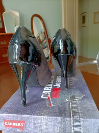 Décolleté scamosciate Carrera grigio scuro 15cm