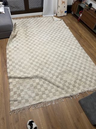 Alfombra Zara Home 2x3m Cuadros Beige