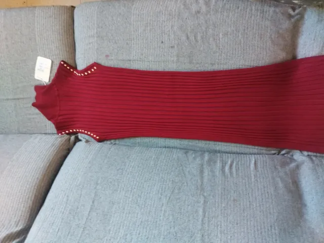 Vestido de invierno granate sin mangas