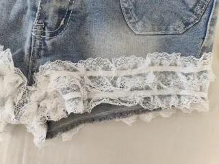Shorts vaqueros coquette con encaje