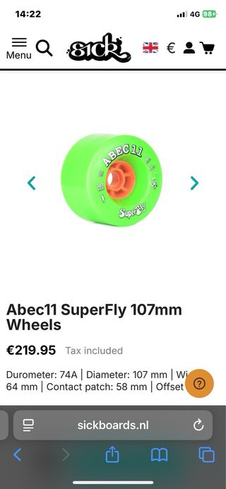 Ruedas Longboard ABEC-11 107mm 74A Verde