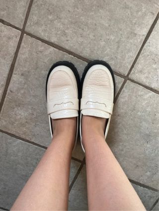 Mocassini Bianchi Effetto Coccodrillo