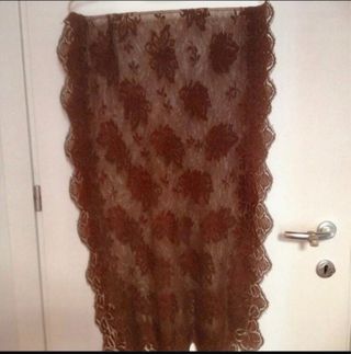 Sciarpa in pizzo marrone