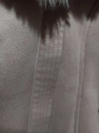 Chaquetón antelina rosa cuello pelo