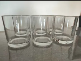 Set 6 Bicchieri Vetro Trasparenti