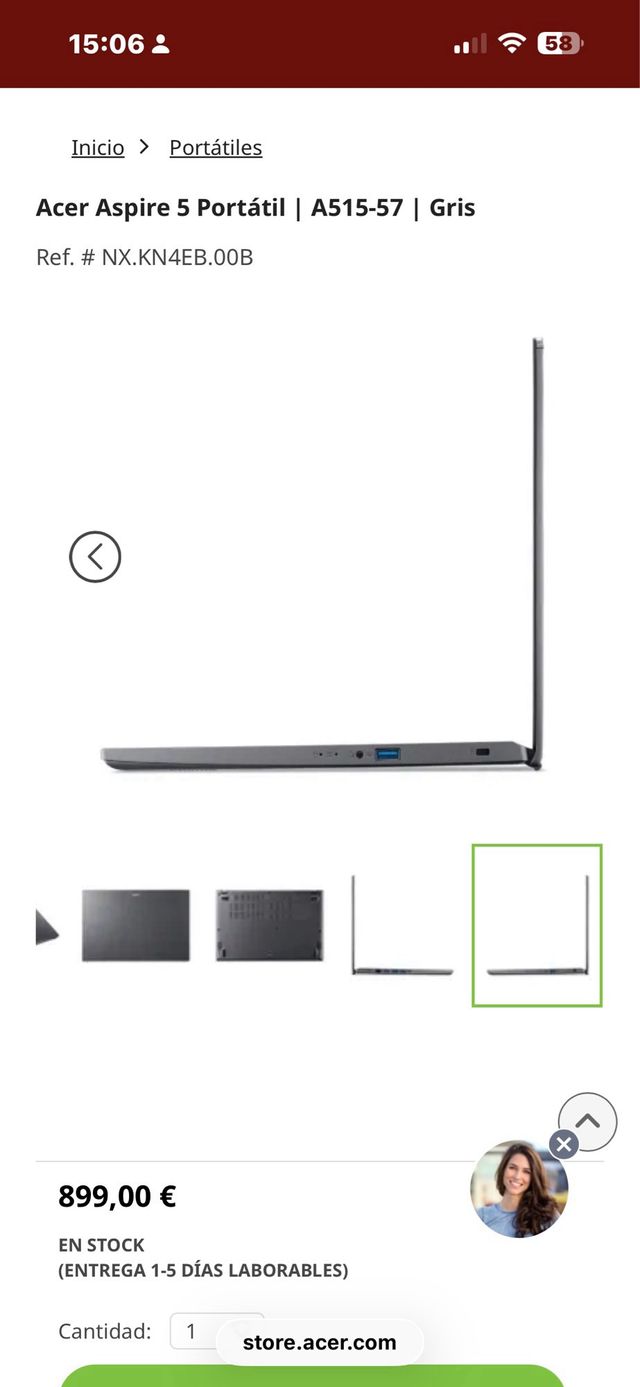 Portatile Acer Aspire 5 A515-57 Grigio 1TB 32GB RAM