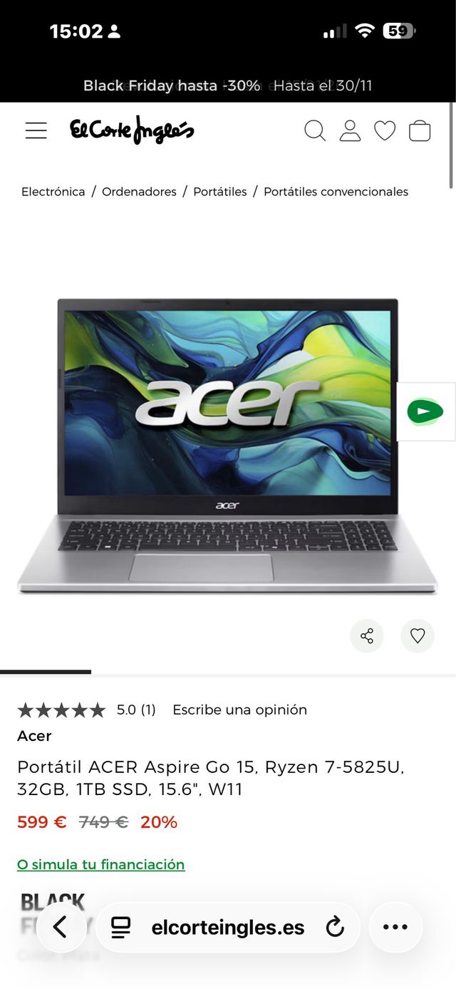 Portatile Acer Aspire 5 A515-57 Grigio 1TB 32GB RAM